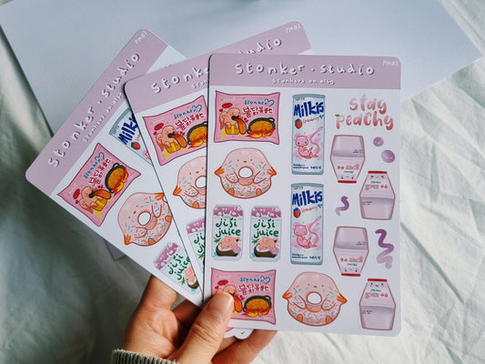 PM-Pink Snacks Sticker Sheet