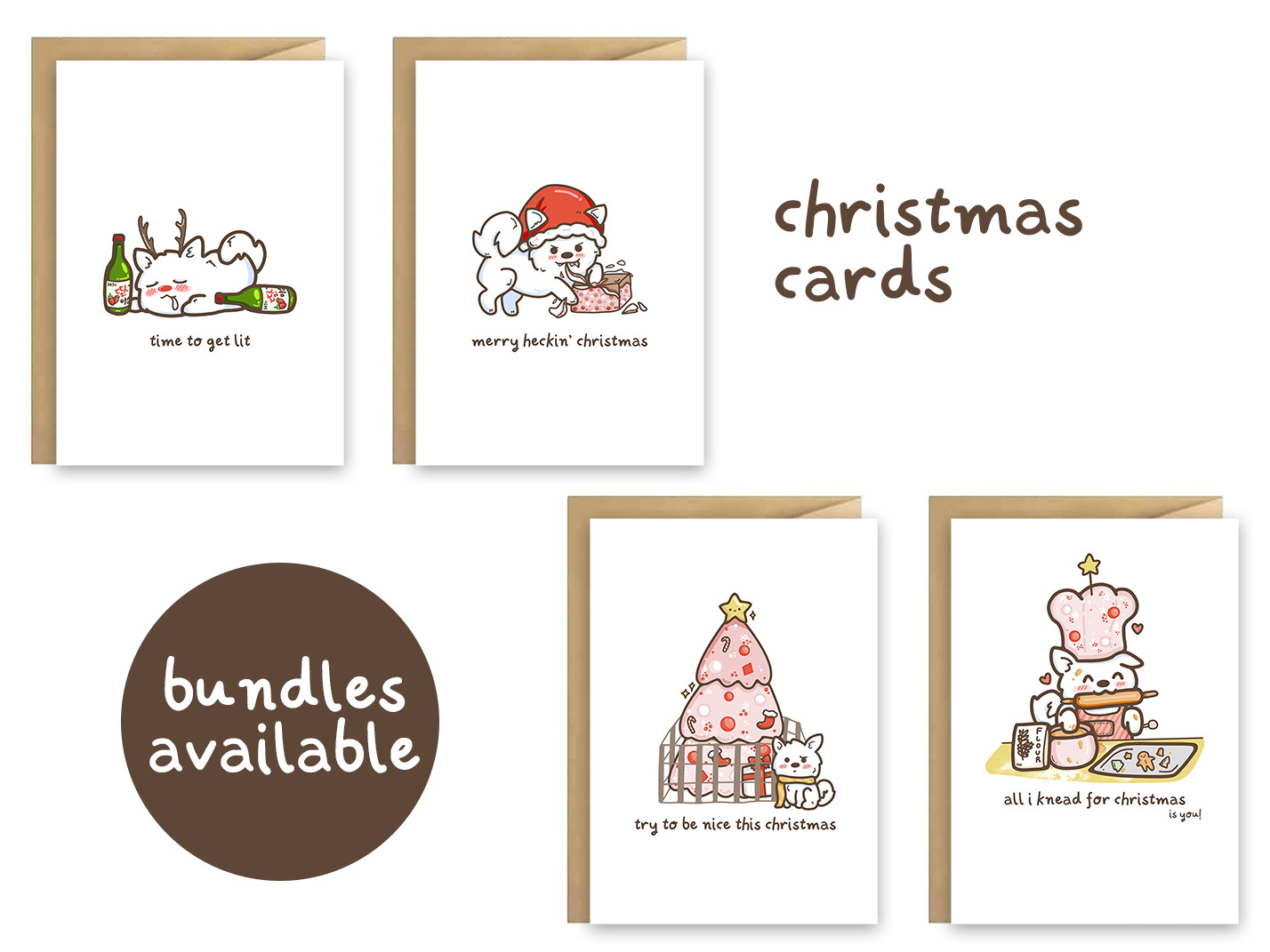 Dog Heckin' Present Christmas Greeting Card