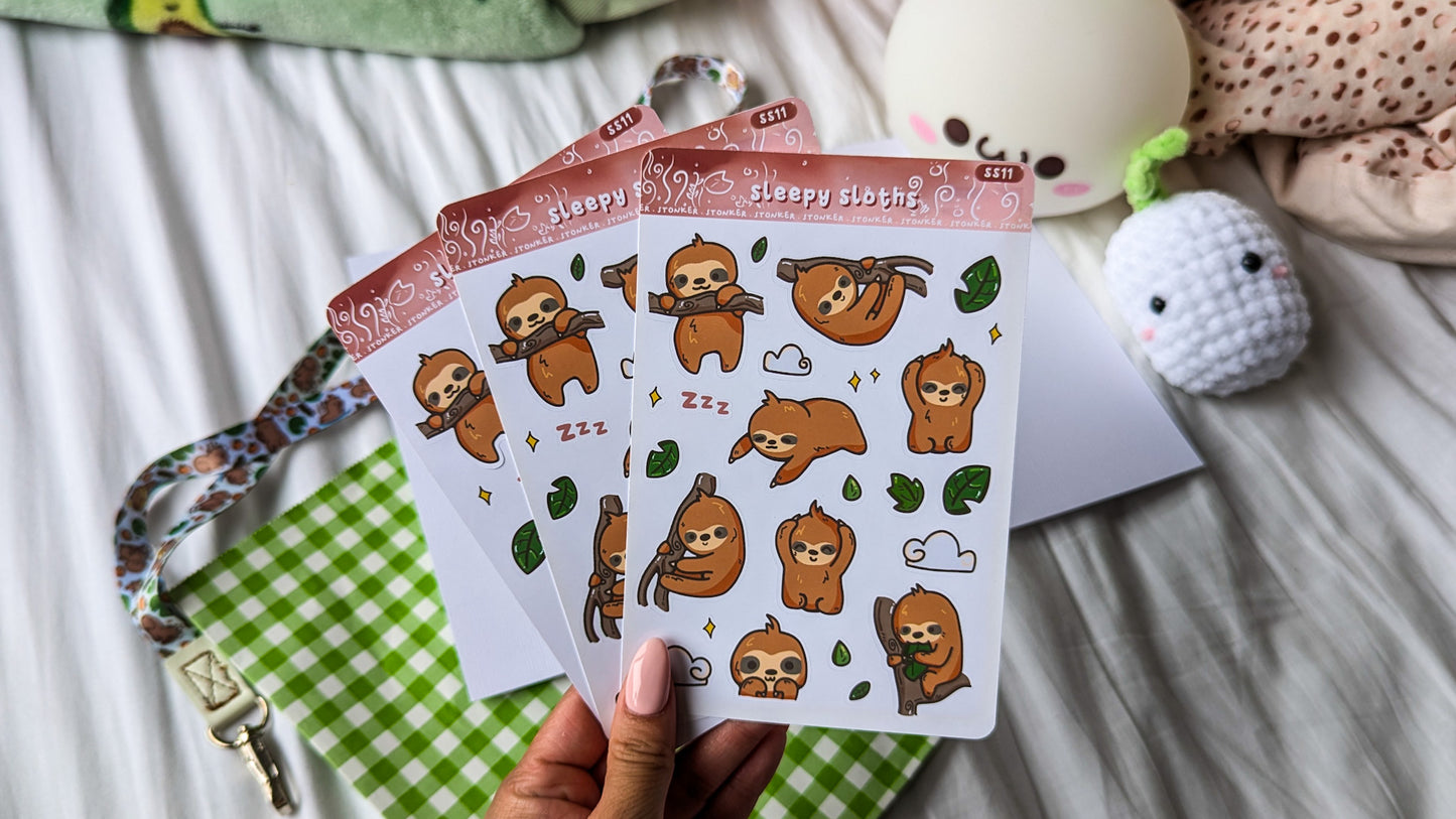 Sleepy Sloths Sticker Sheet