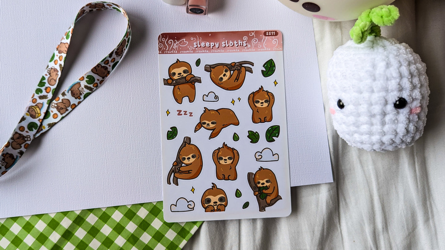 Sleepy Sloths Sticker Sheet