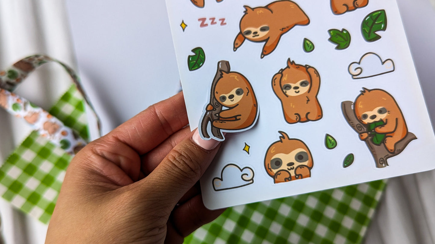 Sleepy Sloths Sticker Sheet