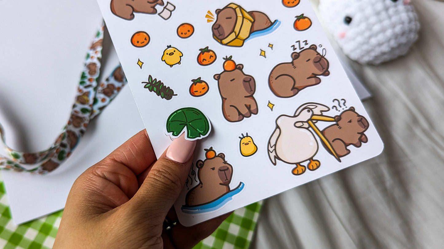 Capybara Cuties Sticker Sheet