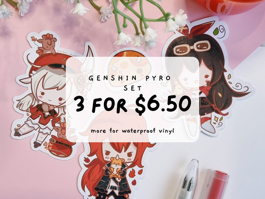 GI-Pyro || 3 Piece Sticker Set