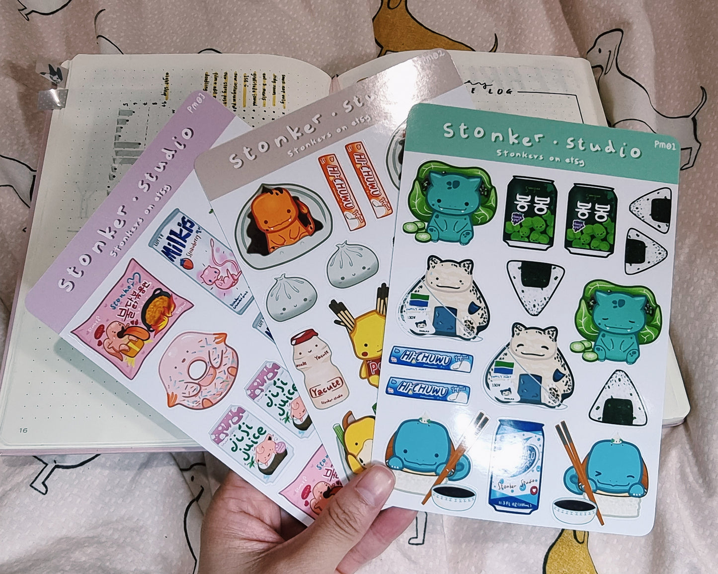 PM-All Snacks || 3 Sticker Sheet Pack