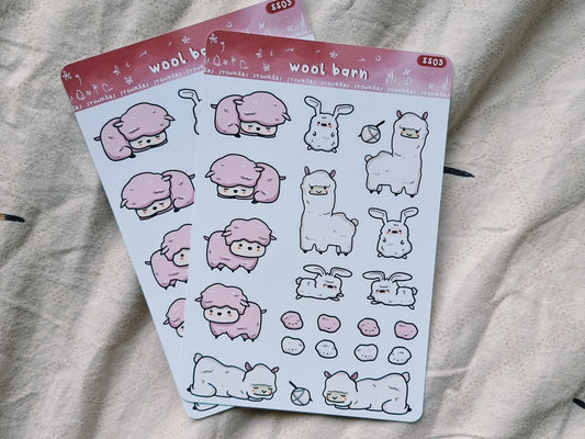 Sheep and Rabbits and Sticker Sheet