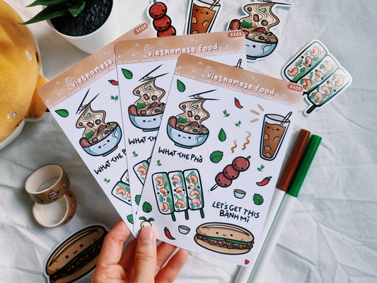 Vietnamese Food Sticker Sheet