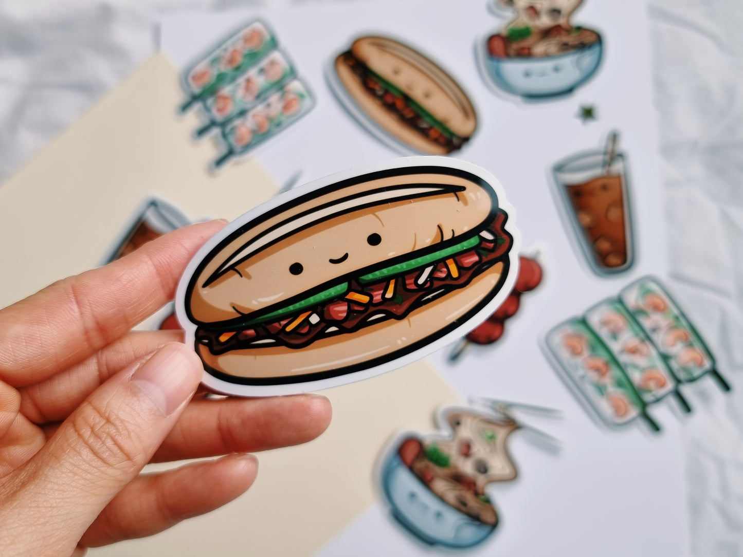 Vietnamese Food || 5 Piece Sticker Set