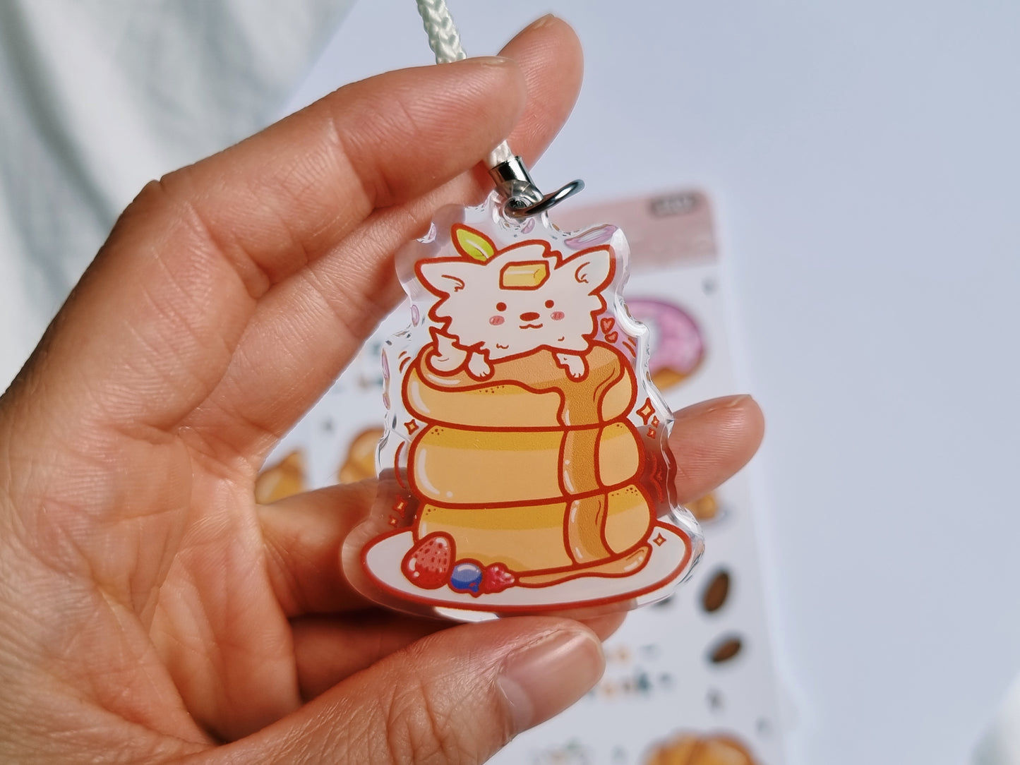 Dog Pancakes Acrylic Charm