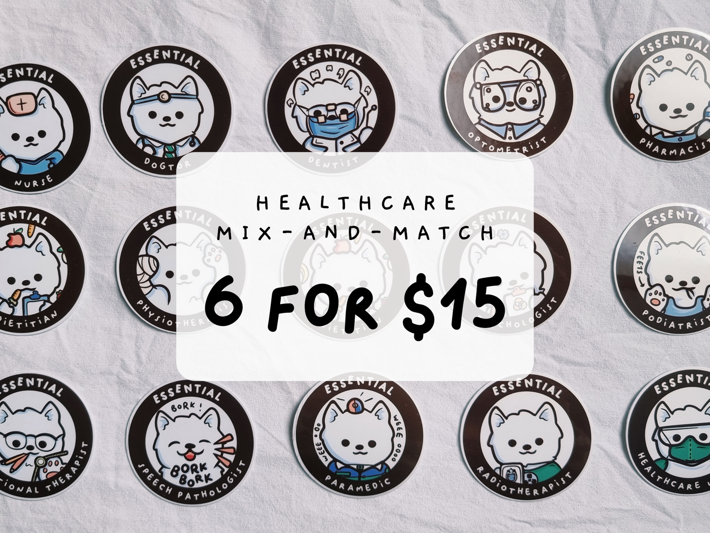 Dog Essential Health Worker || Mix-and-Match 6 Piece Set