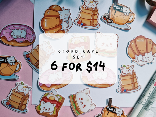 Dog Cafe || 6 Piece Sticker Set