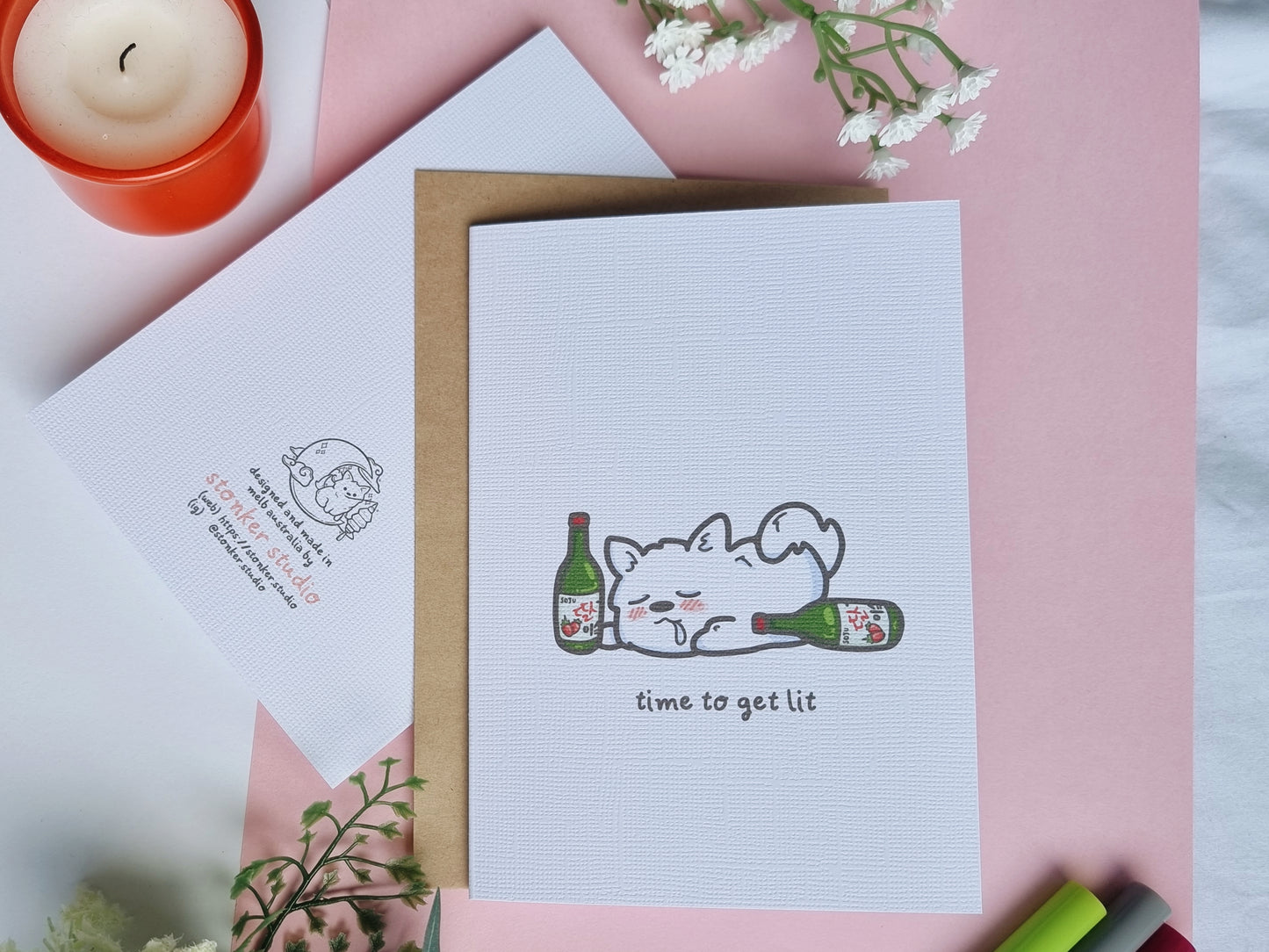 Dog Get Lit Greeting Card