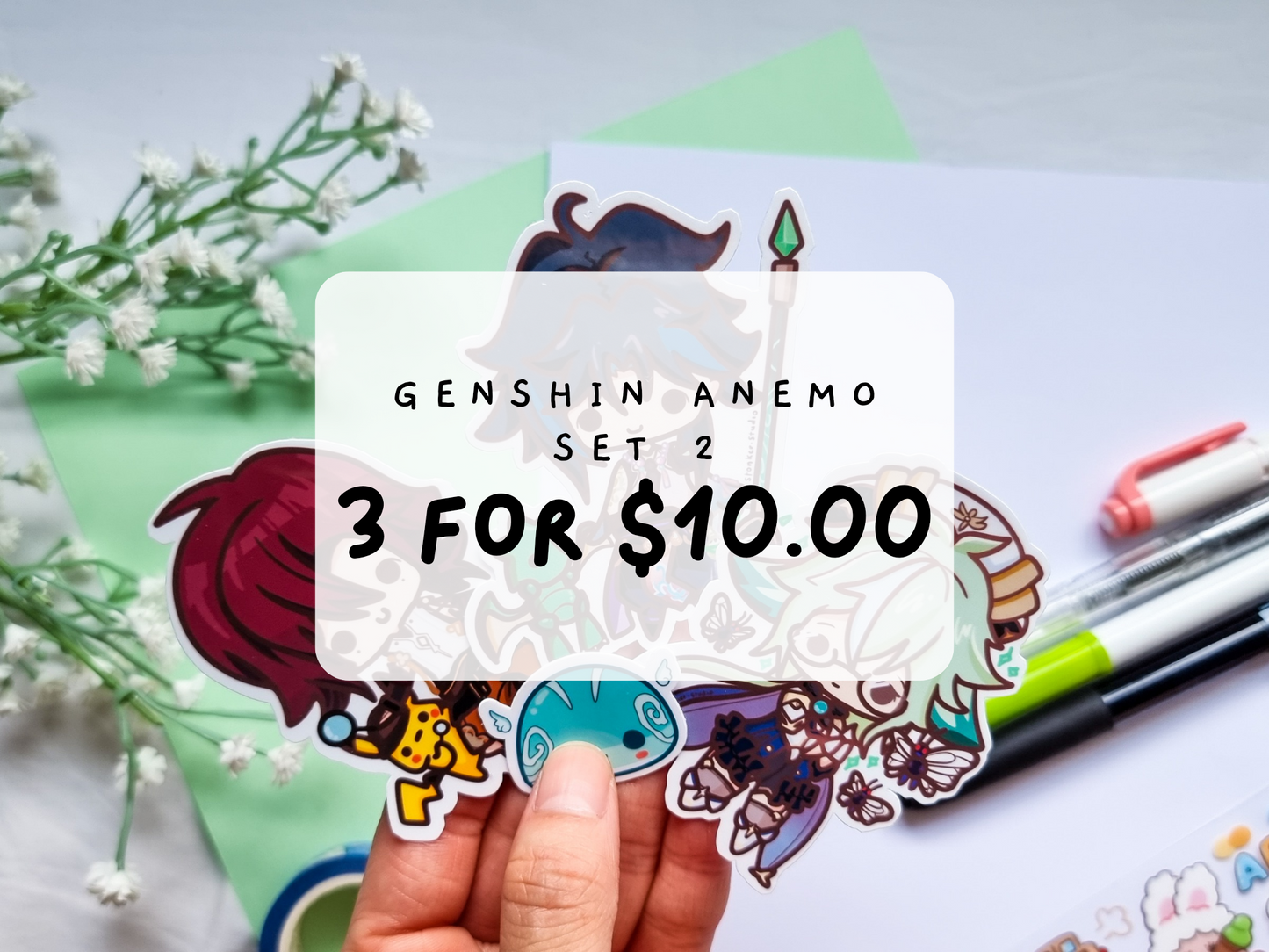 GI-Anemo-2 || 3 Piece Sticker Set