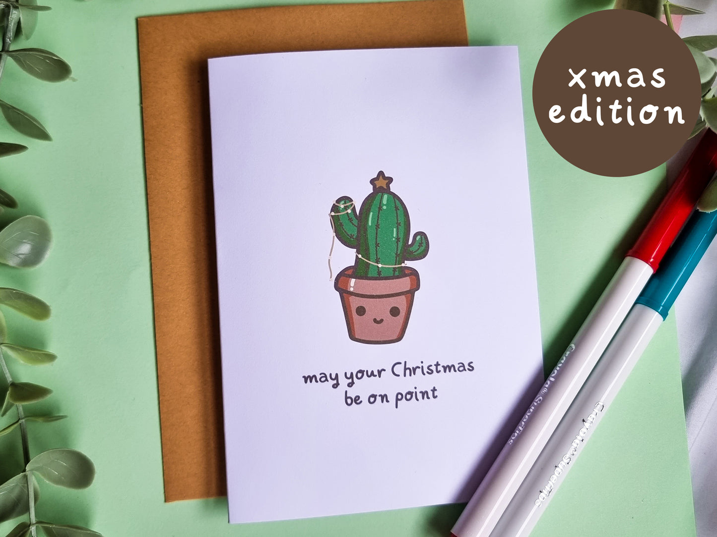 Cactus Christmas Greeting Card