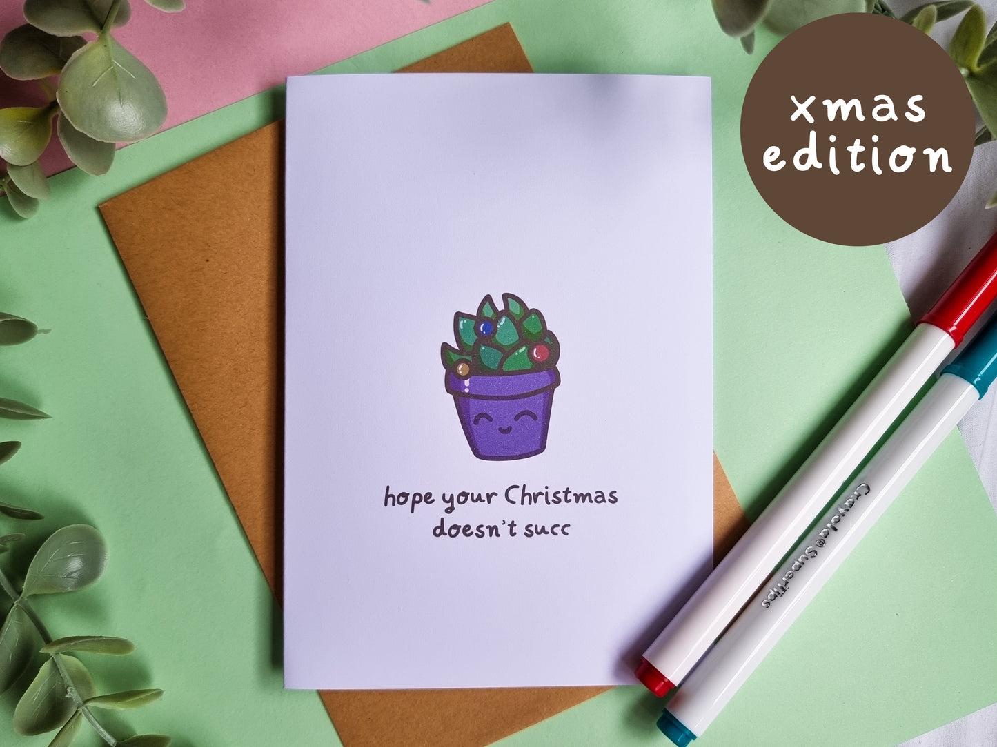 Succulent Christmas Greeting Card