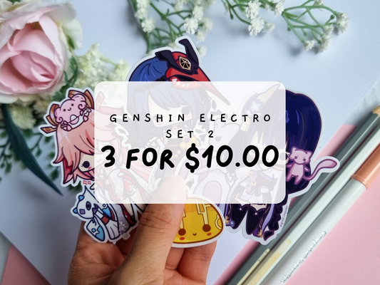 GI-Electro-2 || 3 Piece Sticker Set